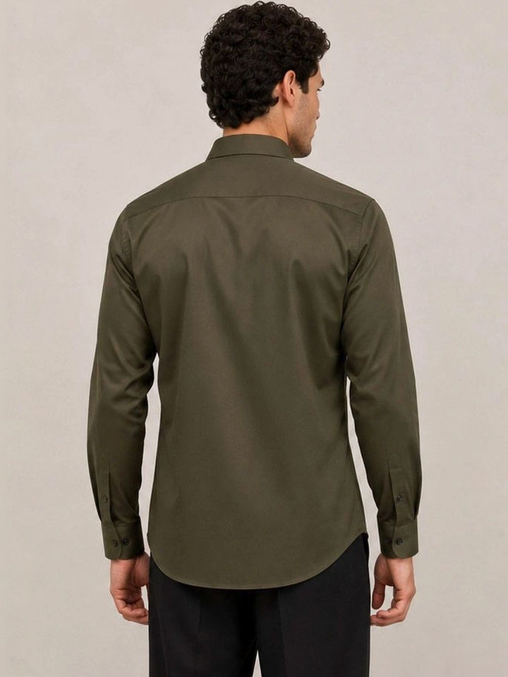 Giza Cotton Shirt in Olive