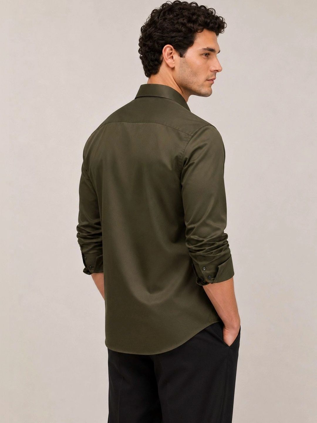 Giza Cotton Shirt in Olive