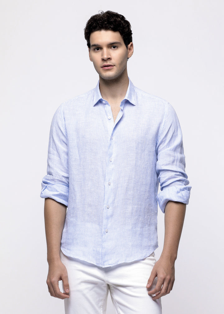 PURE LINEN STRIPE SHIRT