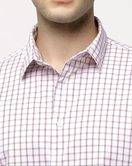 Check Shirt in White & Red - Wine & Cheese