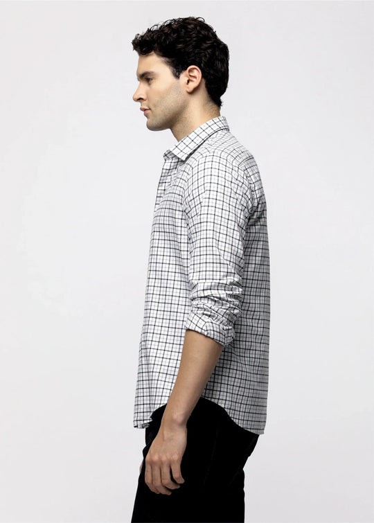 Outdoor Check Shirt in Beige - Wine & Cheese