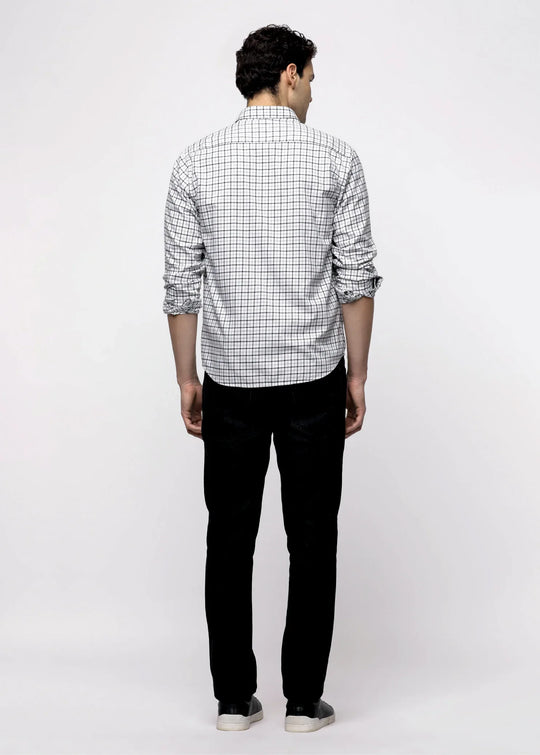 Outdoor Check Shirt in Beige - Wine & Cheese