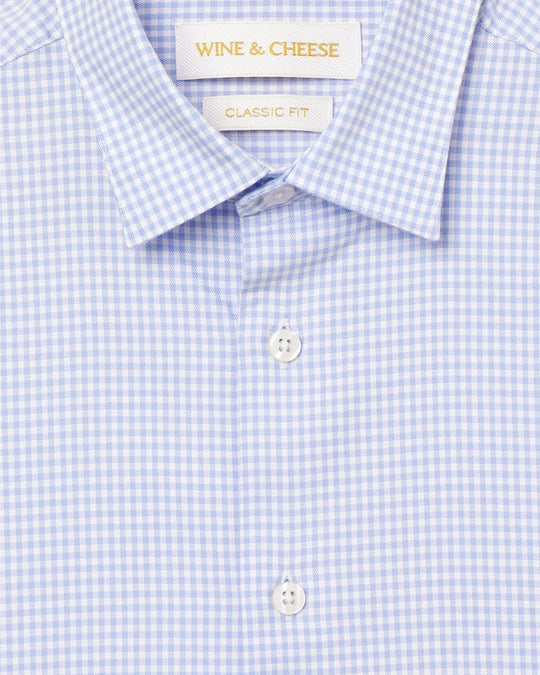 Twill Check Shirt in White - Wine & Cheese