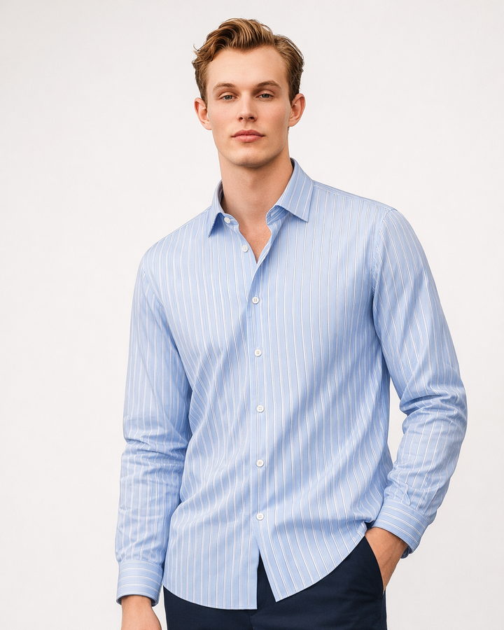 Stripe Shirt in Sky blue