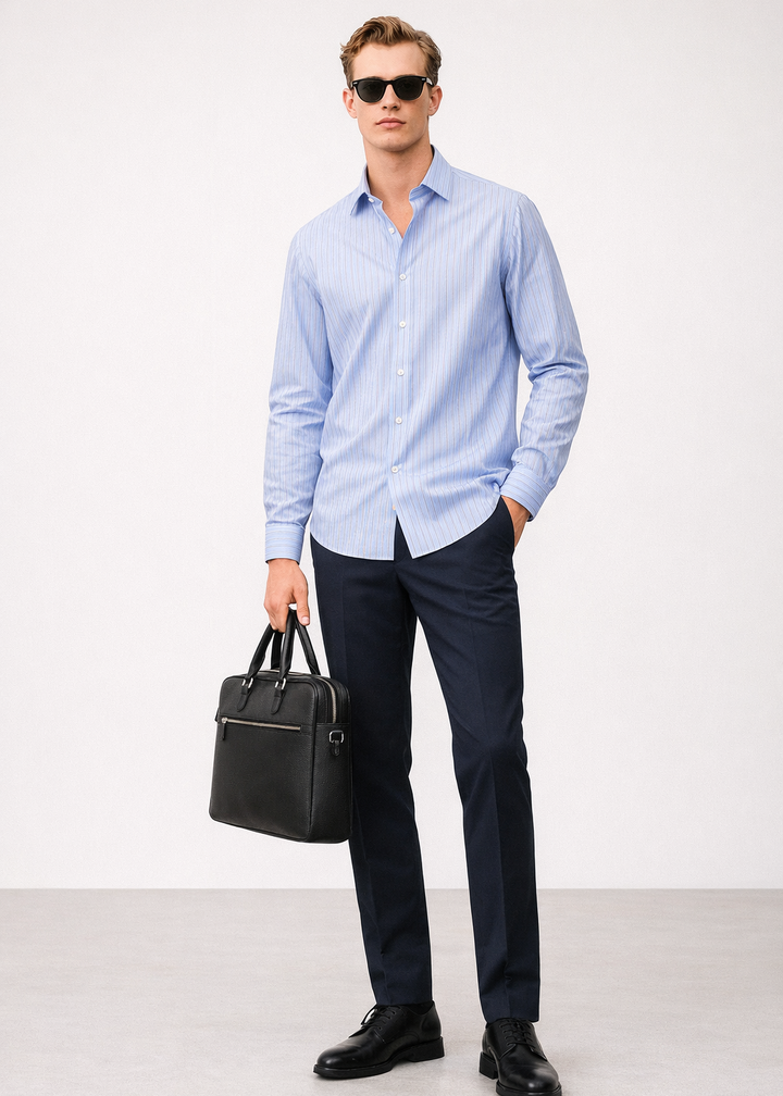 Stripe Shirt in Sky blue