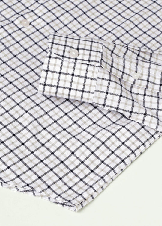 Outdoor Check Shirt in Beige - Wine & Cheese