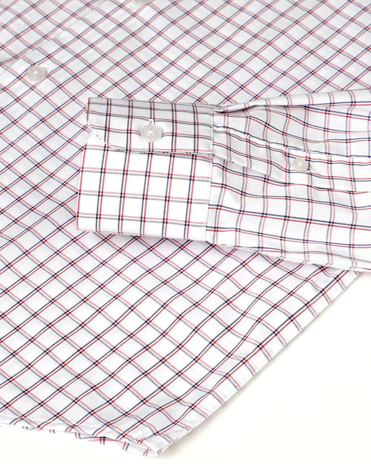 Check Shirt in White & Red - Wine & Cheese