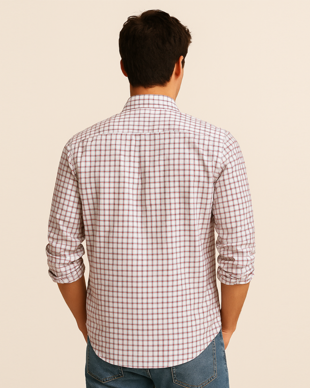 Check Shirt in White & Red