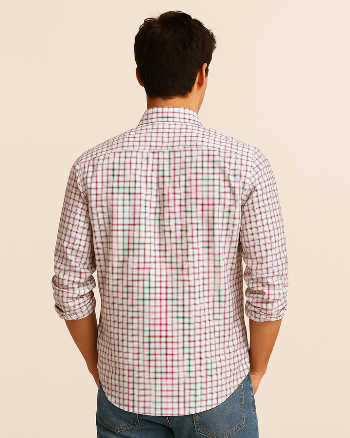 Check Shirt in White & Red