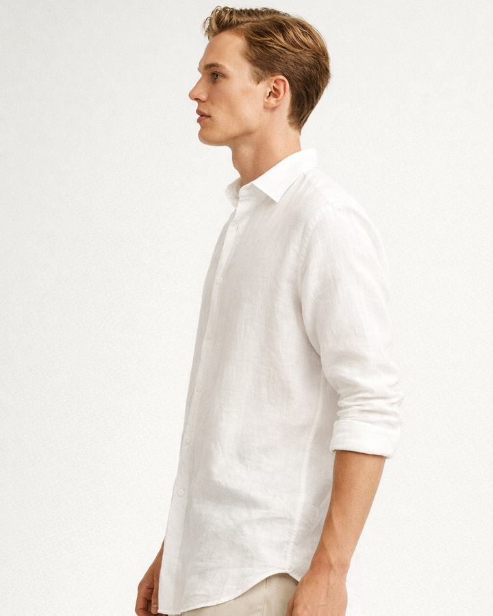 Pure Linen Shirt in White