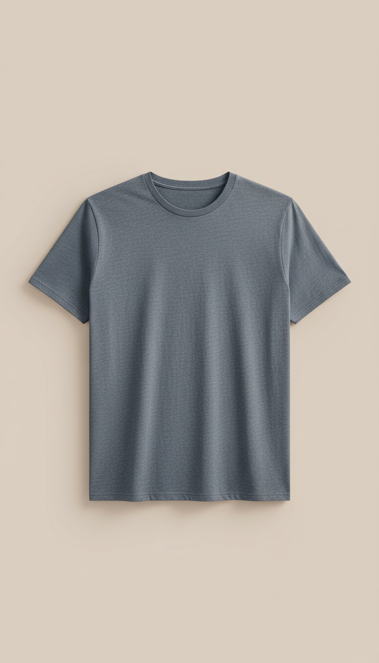 Slate gray cotton crewneck t-shirt