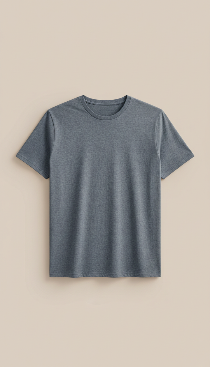 Slate gray cotton crewneck t-shirt