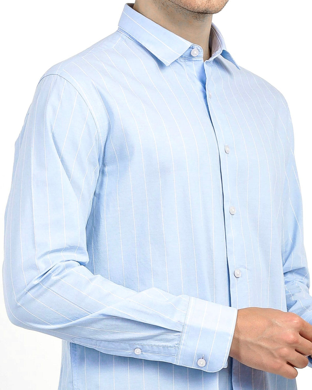 Marine Stripe Shirt in Sky Blue